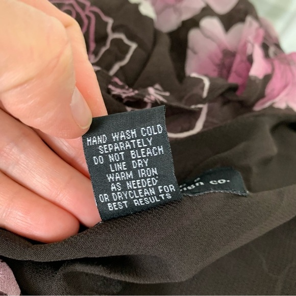 Vintage Y2K Separates Silk Floral Angel Wing Blouse Women’s Petite L Pink Brown - Picture 16 of 17